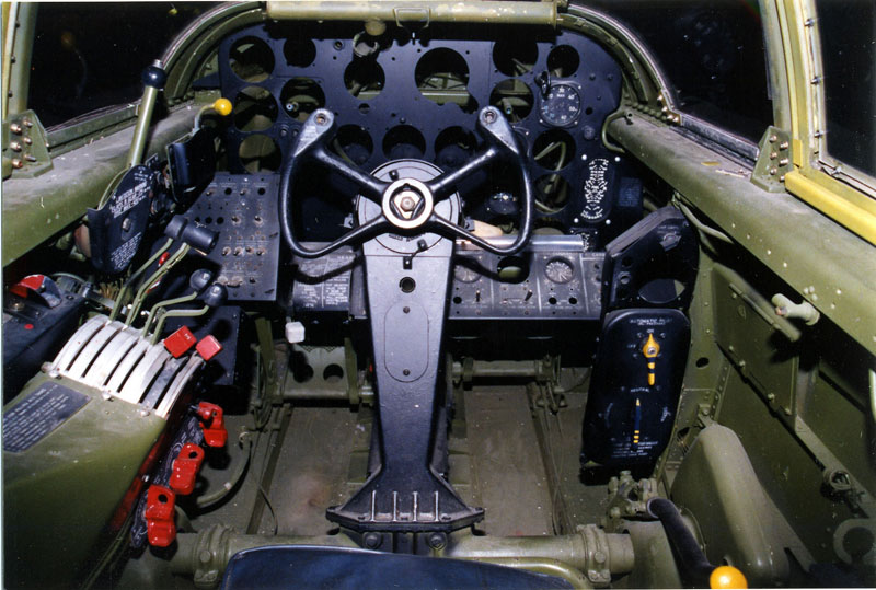 Cockpit image of the Northrop P-61B Black Widow