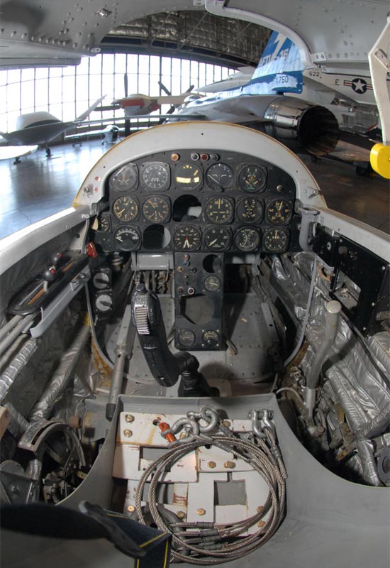 Cockpit image of the Northrop X-4 Bantam