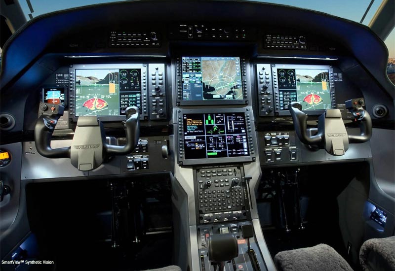 Cockpit image of the Pilatus PC-12