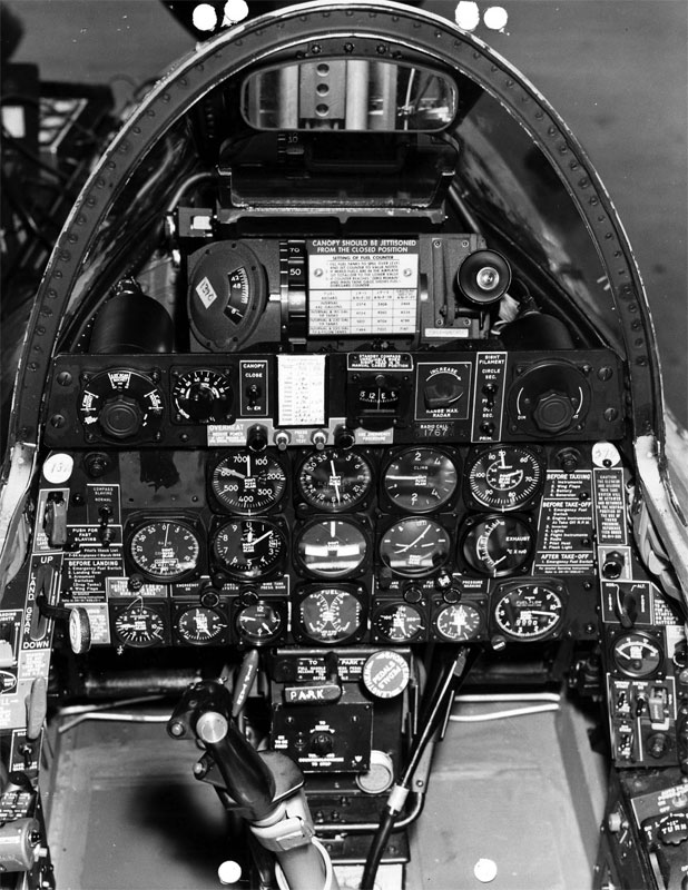 Cockpit image of the Republic F-84F Thunderjet