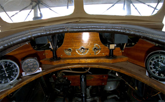 Cockpit image of the SPAD S.VII