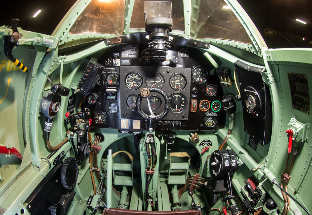Cockpit image of the Supermarine Spitfire