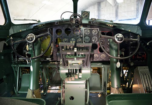Cockpit picture of the Boeing B-17 Flying Fortress