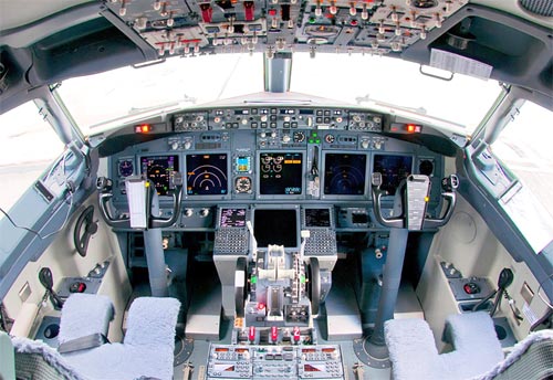 Cockpit picture of the Boeing Business Jet (BBJ)