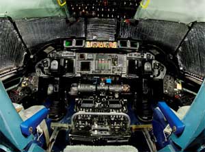 Cockpit picture of the Lockheed C-141 Starlifter