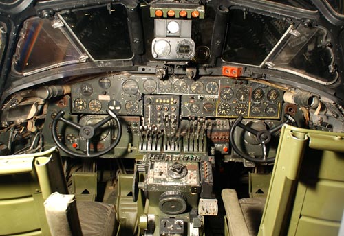 Cockpit picture of the Consolidated B-24 Liberator