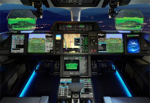 Cockpit picture of the Dassault Falcon 10X