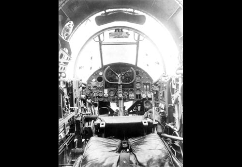 Cockpit picture of the Handley Page Hampden