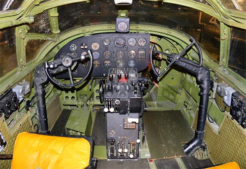 Cockpit picture of the Martin B-26 Marauder