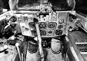 Cockpit picture of the Messerschmitt Me 163 Komet (Comet)