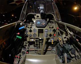 Cockpit picture of the Mitsubishi A6M Rei-sen (Zero)