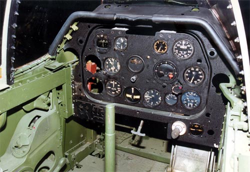 Cockpit picture of the North American A-36 Mustang