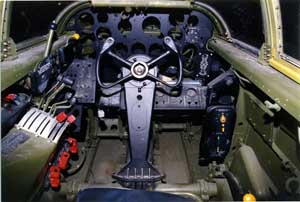 Cockpit picture of the Northrop P-61 / F-61 Black Widow