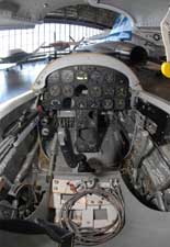 Cockpit picture of the Northrop X-4 Bantam