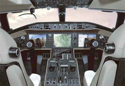 Cockpit picture of the Saab GlobalEye