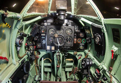 Cockpit picture of the Supermarine Spitfire