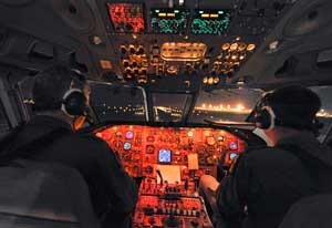 Cockpit picture of the Vickers VC10