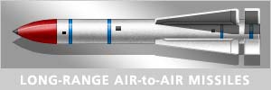 Graphical image of a long-range air-to-air missile
