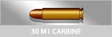 Graphical image of a 30 M1 Carbine rifle cartridge