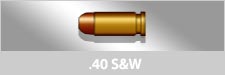 Graphical image of a .40 S&W (Smith & Wesson) pistol cartridge