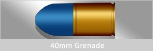 Graphical image of a 40mm grenade cartridge