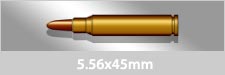 Graphical image of a 5.56mm intermediate rifle cartridge