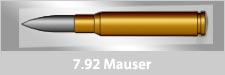 Graphical image of a 7.92mm Mauser rifle cartridge