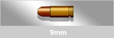 Graphical image of a 9mm pistol cartridge