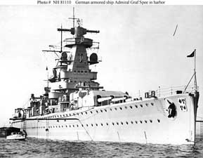 Forward right side view of the KMS Admiral Graf Spee