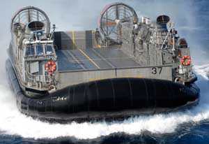 Bow view of an empty LCAC