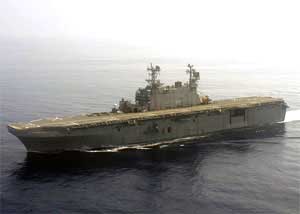 USS Tarawa chrome SH2#203*3 Amphibious Assault Ship not mailed US Navy LHA-1 