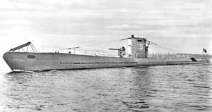 Bow portside view of the U-boat U-25 submarine