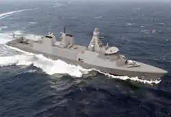 Details of the under-construction British Royal Navy Inspiration-class guided-missile frigate warship