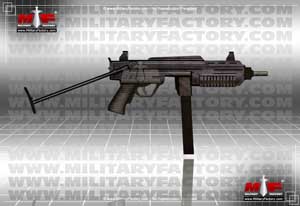 Right side profile illustration view of the Benelli CB-M2 semi-caseless submachine gun