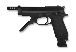 Right side view of the Beretta 93R machine pistol