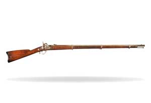 Right side profile view of the Bridesburg Model 1861 Musket; color