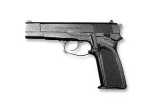Left side view of the Browning DBA semi-automatic pistol