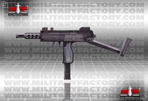 Left side profile illustration view of the BXP Submachine Gun