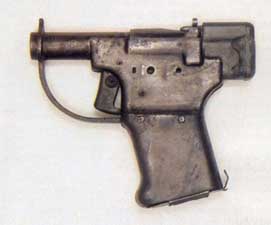 Left side view of the FP-45 Liberator resistance pistol; color