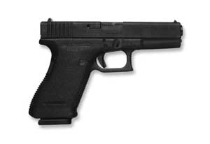 Right side view of the Glock 20 semi-automatic pistol