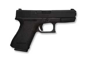 Right side view of the Glock 23 semi-automatic pistol