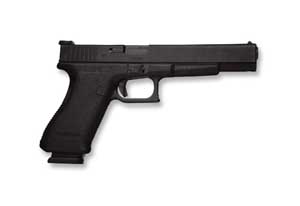 Right side view of the Glock 24 semi-automatic pistol