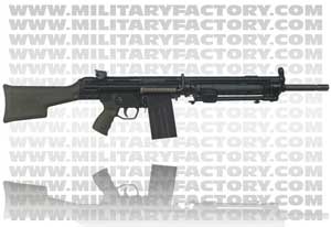 Right side profile illustration view of the Heckler and Koch HK11 light support machine gun