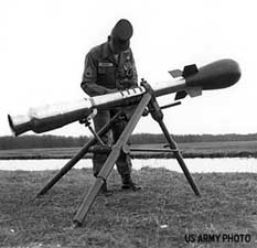Side view of the Davy Crockett nuclear weapons launcher