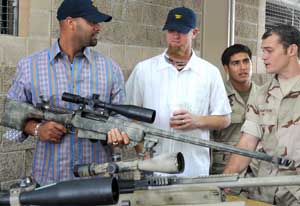MLB stars are treated to a showcase of American sniper rifles - including the McMillan TAC-50 (as the Mk 15).