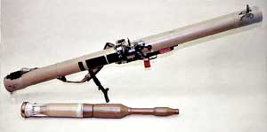 Side view of the Soviet-Russian RPG-29 Vampir rocket-propelled grenade launcher