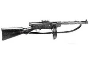 Right side view of the Suomi KP/-31 submachine gun