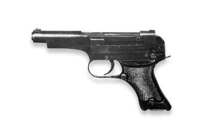 Image showing the profile of the Type 94 Nambu semi-automatic pistol.