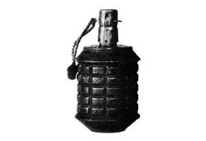 Close-up detail view of the Japanese Army Type 97 hand grenade